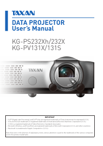 Manual TAXAN KG-PV131S Projector