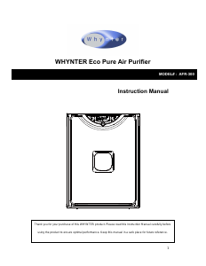 Manual Whynter AFR-300 Air Purifier