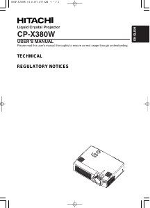 Manual Hitachi CP-X380W Projector