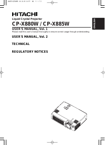 Manual Hitachi CP-X880W Projector