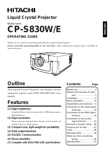 Manual Hitachi CP-S830W Projector