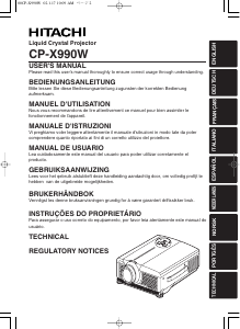 Manual Hitachi CP-X990W Projector