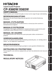 Manual Hitachi CP-X980W Projector