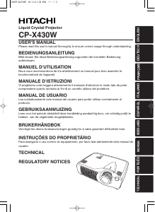 Manual Hitachi CP-X430W Projector