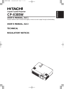 Manual Hitachi CP-X385W Projector