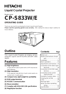 Manual Hitachi CP-S833W Projector