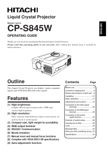 Manual Hitachi CP-S845W Projector
