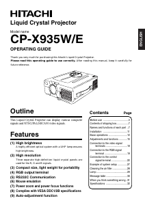 Manual Hitachi CP-X935W Projector