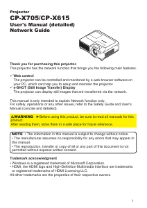 Manual Hitachi CP-X705 Projector