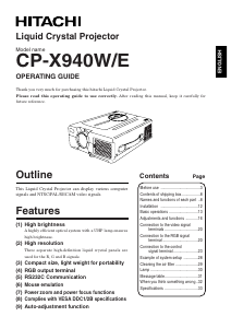 Handleiding Hitachi CP-X940W Beamer