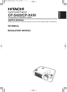 Manual Hitachi CP-S420 Projector