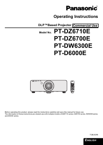 Manual Panasonic PT-DW6300E Projector