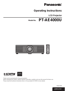 Manual Panasonic PT-AE4000U Projector
