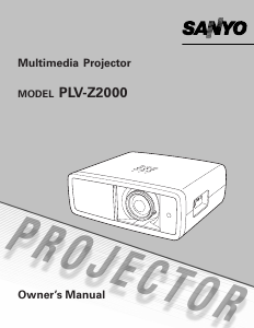 Manual Sanyo PLV-Z2000 Projector
