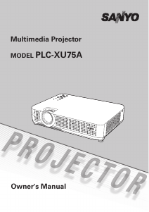 Manual Sanyo PLC-XU75A Projector