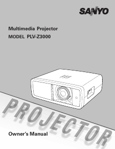 Manual Sanyo PLV-Z3000 Projector