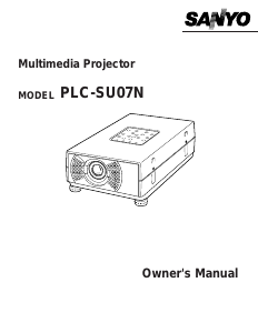 Manual Sanyo PLC-SU07N Projector