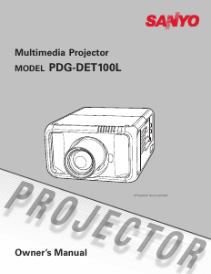 Manual Sanyo PDG-DET100L Projector