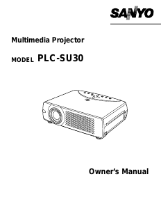 Manual Sanyo PLC-SU30 Projector