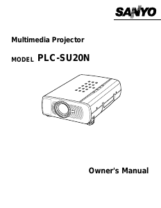 Manual Sanyo PLC-SU20N Projector