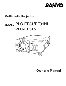 Manual Sanyo PLC-EF31N Projector
