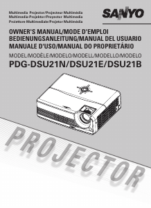 Manual Sanyo PDG-DSU21B Projector