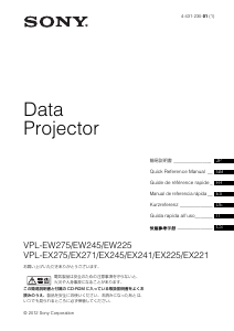Mode d’emploi Sony VPL-EX221 Projecteur