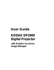 Manual Kodak DP2900 Projector