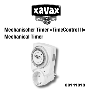 Bedienungsanleitung Xavax 00111913 TimeControl II Zeitschaltuhr