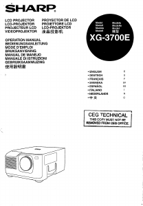 Handleiding Sharp XG-3700E Beamer