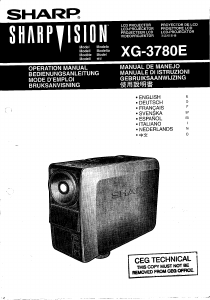 Manual Sharp XG-3780E Projector