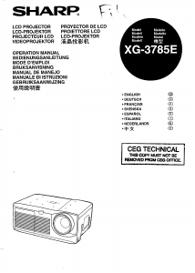 Manual Sharp XG-3785E Projector