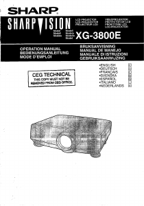 Handleiding Sharp XG-3800E Beamer