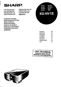 Manual Sharp XG-NV1E Projector