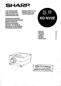 Manual Sharp XG-NV2E Projector
