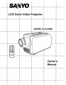 Manual Sanyo PLC-220N Projector