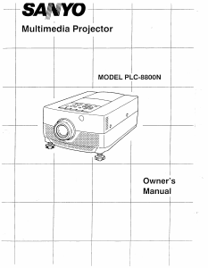 Manual Sanyo PLC-8800N Projector