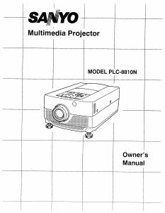 Manual Sanyo PLC-8810N Projector