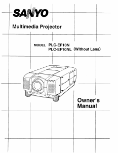 Manual Sanyo PLC-EF10N Projector