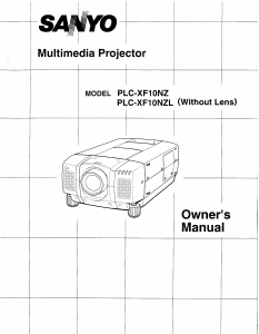 Manual Sanyo PLC-XF10NZ Projector