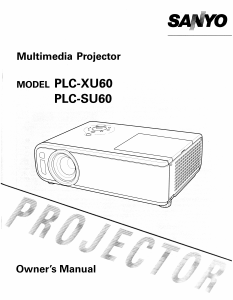 Manual Sanyo PLC-XU60 Projector