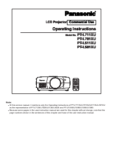 Handleiding Panasonic PT-L501XU Beamer