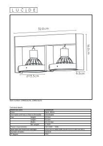 Brugsanvisning Lucide 22969/24/31 Griffon Lampe