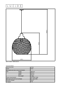 Bruksanvisning Lucide 78391/50/30 Mesh Lampa