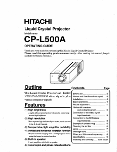 Manual Hitachi CP-L500A Projector