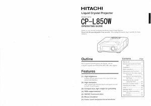 Manual Hitachi CP-L850W Projector