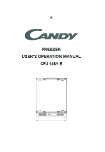 Manuale Candy CFU 135/1 E Congelatore