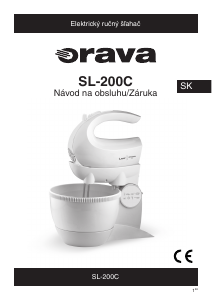 Návod Orava SL-200C Ručný šľahač