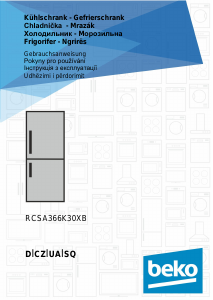 Bedienungsanleitung BEKO RCSA366K30XB Kühl-gefrierkombination