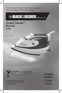 Manual Black and Decker F980 Iron